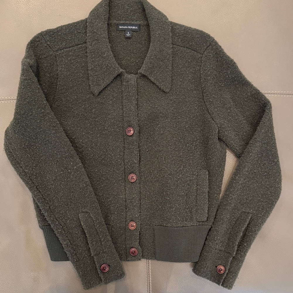 Banana Republic Dark Green Teddy Jacket